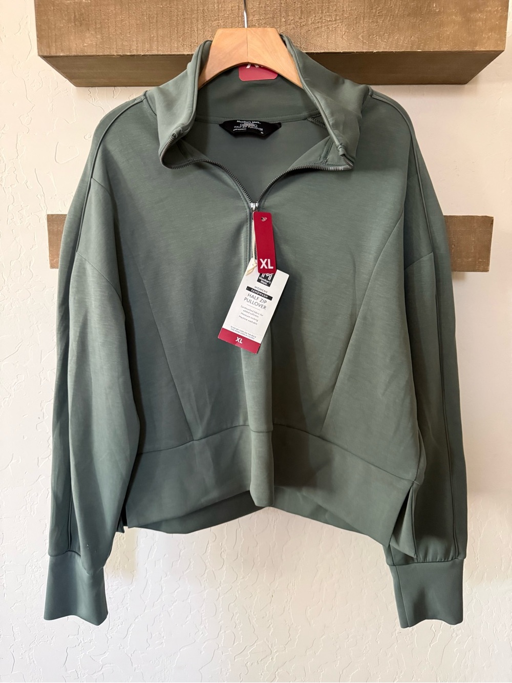 Members mark|Quarter-Zip Olive Green Pullover Sweater Top size XL•••NWT,Sandwash